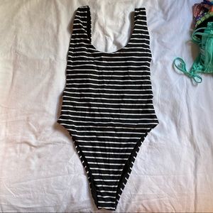 AERIE one piece striped swimsuit